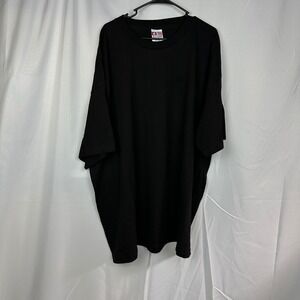 NWT Bayside Heavyweight T-Shirt Mens 4XL Black Solid Blank Made in USA Boxy Tee